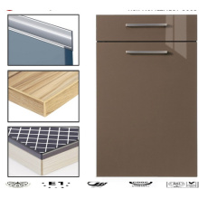 Portes d&#39;armoires de cuisine acrylique brillantes modernes avec bandes de bord en PVC (personnalisées)
